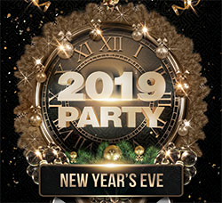 2019新年海报传单PSD模板：New Year Party Flyer